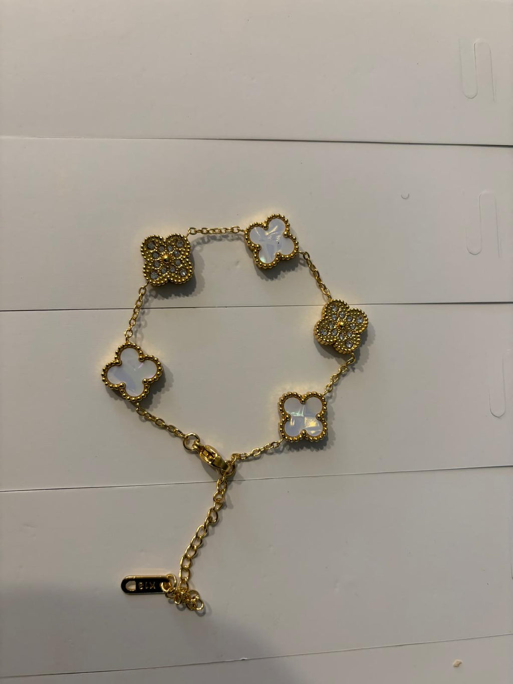 Four Leaf Stainless Steel Charm Bracelet