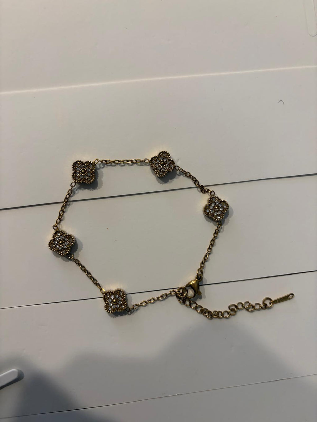 Four Leaf Stainless Steel Charm Bracelet