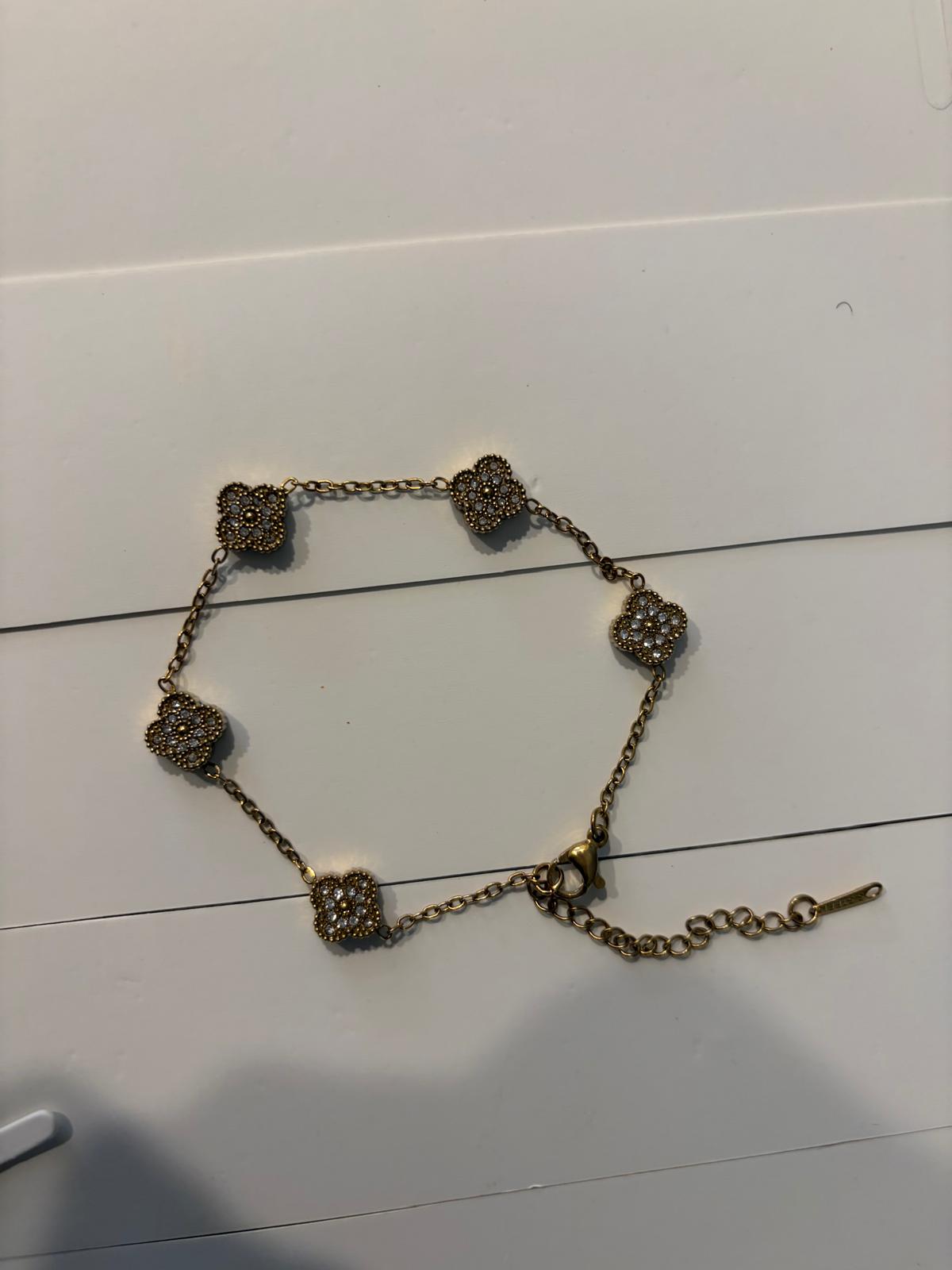 Four Leaf Stainless Steel Charm Bracelet