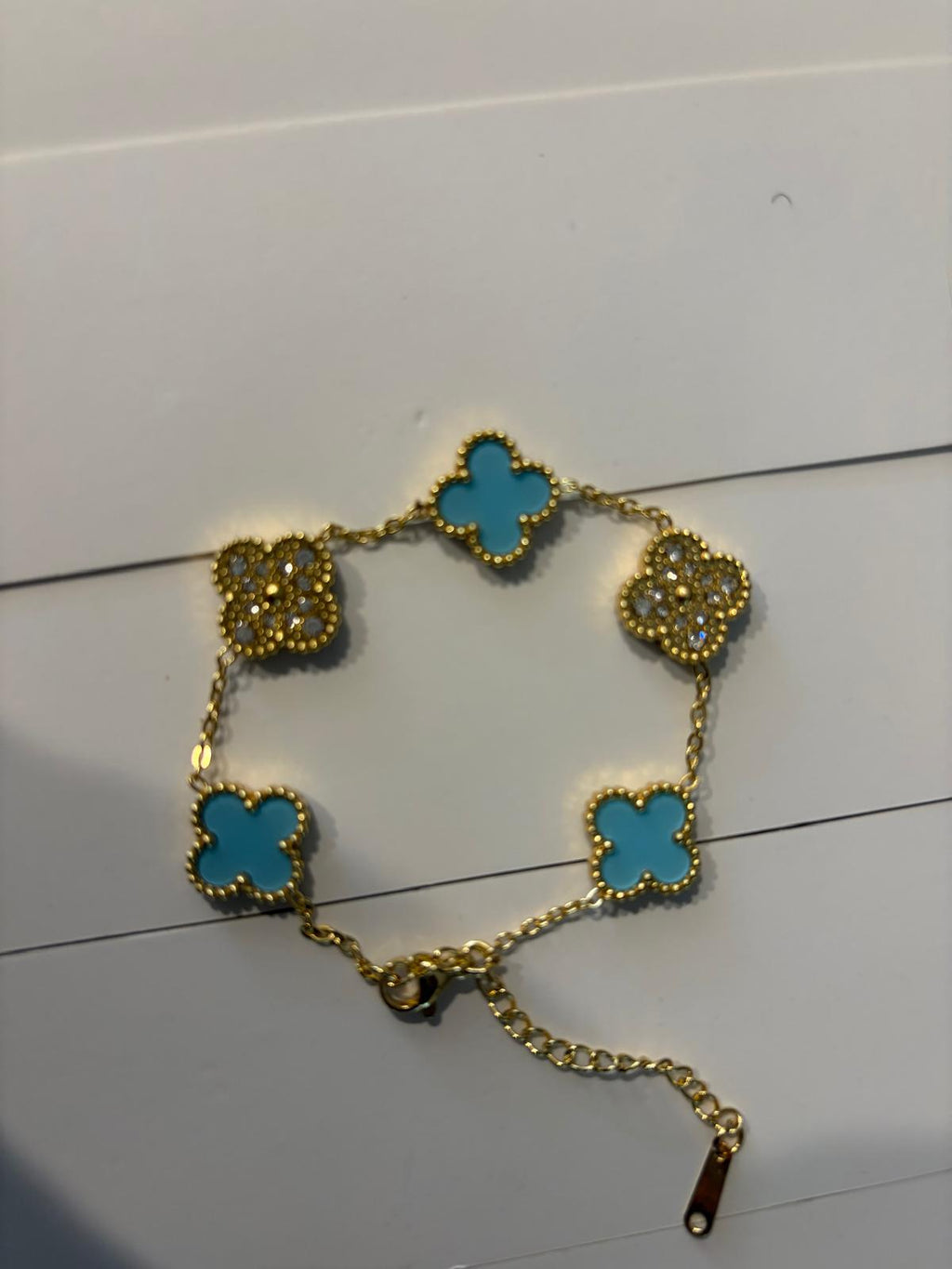 Four Leaf Stainless Steel Charm Bracelet