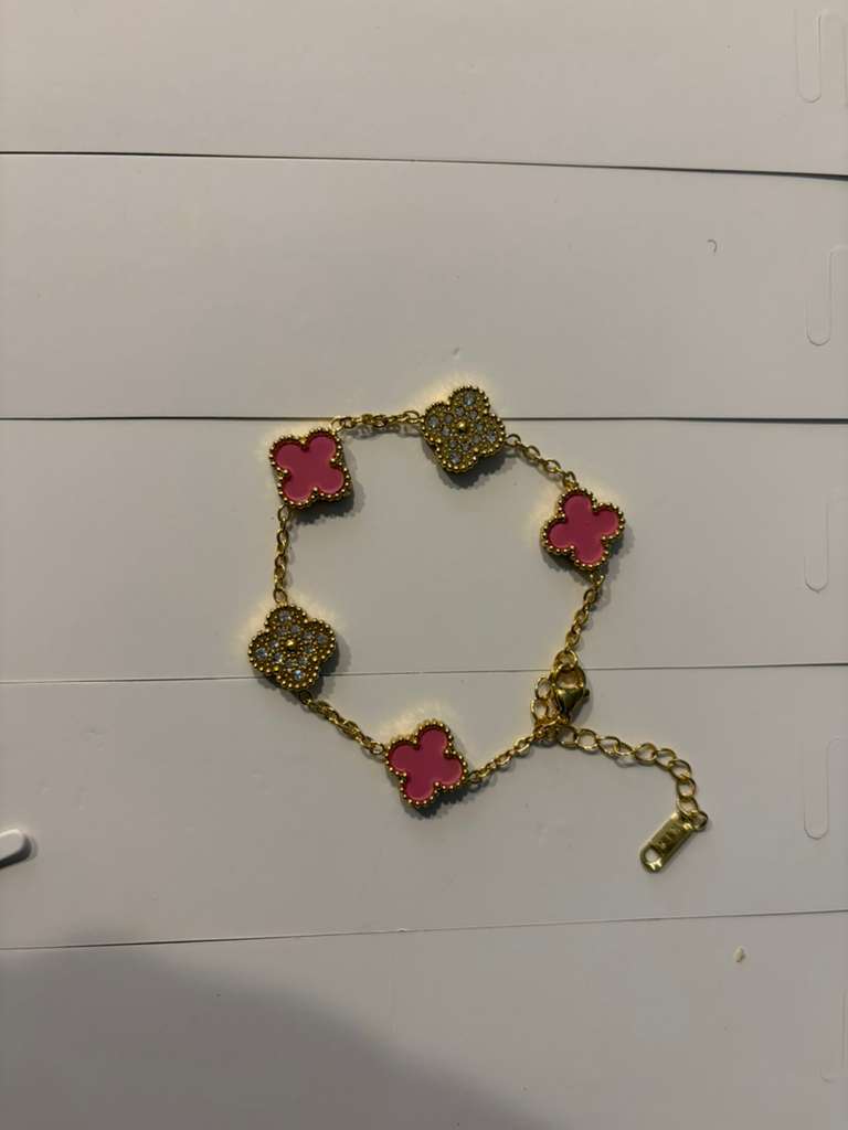 Four Leaf Stainless Steel Charm Bracelet