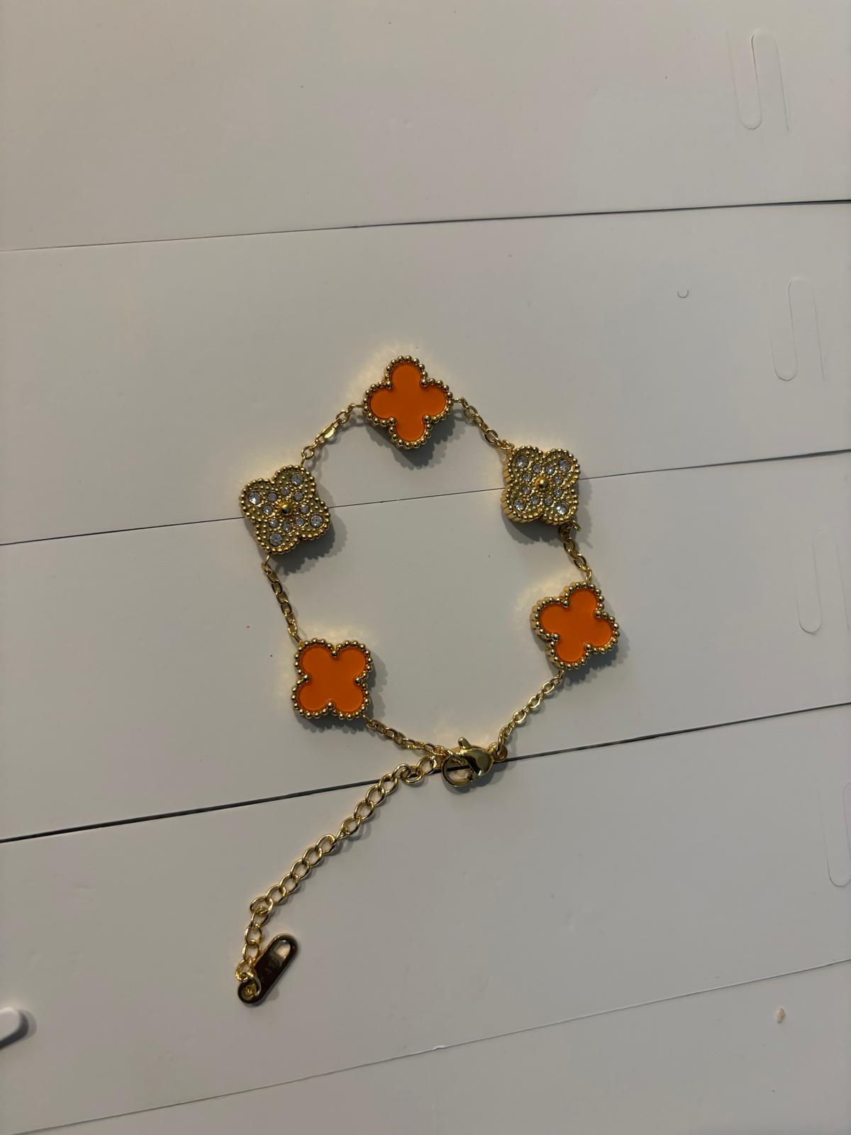 Four Leaf Stainless Steel Charm Bracelet